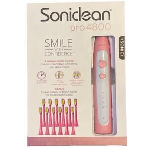 Soniclean Pro 4800 Rechargeable Electric Toothbrush 12 Brush Heads/pink SEALED